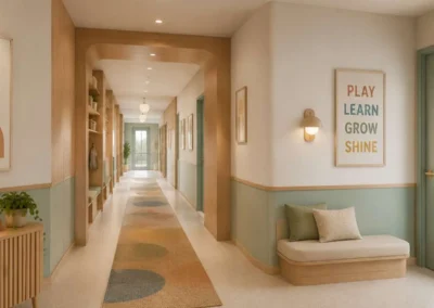 Home 11 Cubhouse Childcare Corridor Rendering